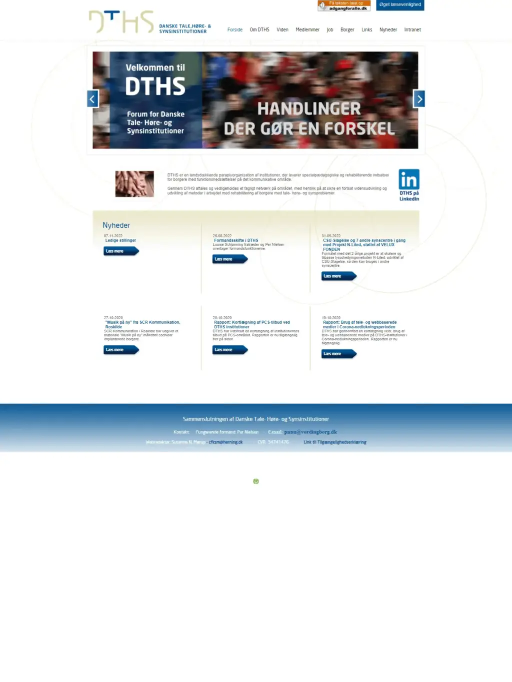 DTHS front page before